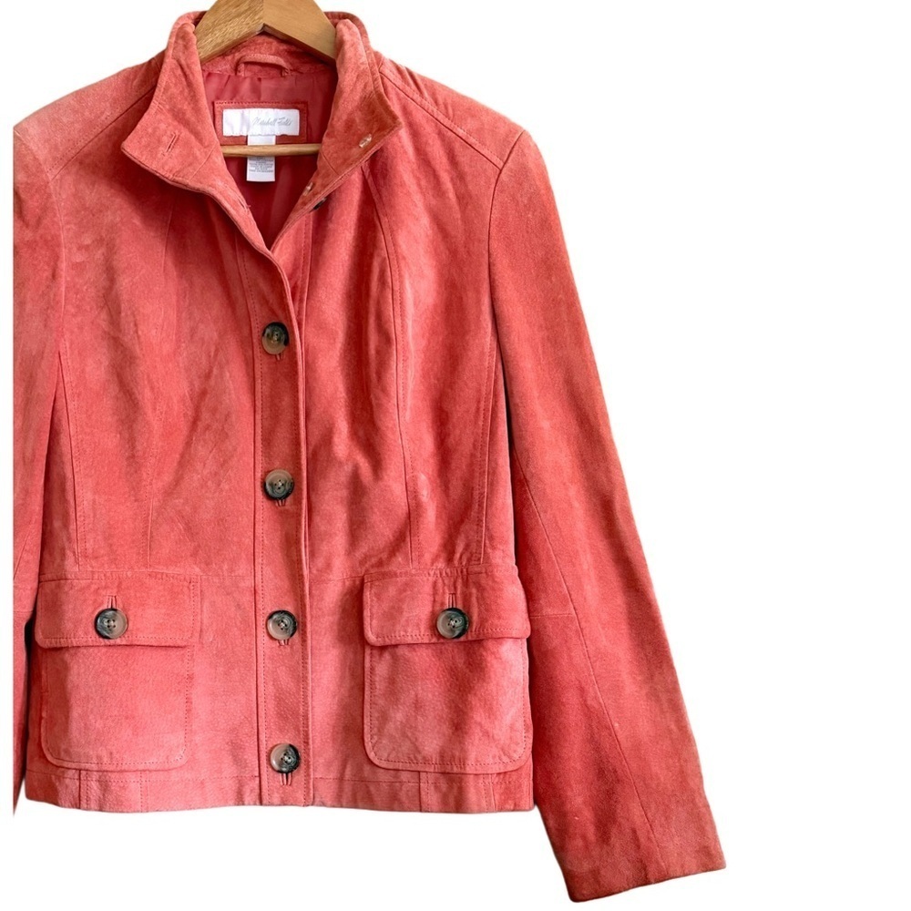 MARSHALL FIELDS Genuine Leather Suede Bikercore Cowgirl Casual Moto Jacket Sz 10 - Picture 4 of 11